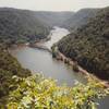 View of Hawk's Nest Lake from the scenic overlook.