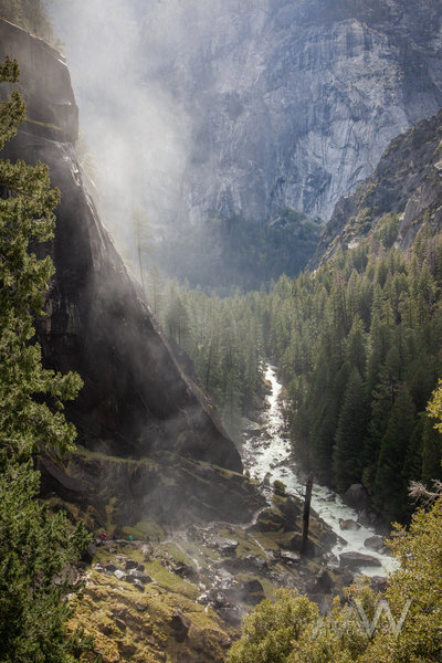 Looking down from atop Vernal Falls