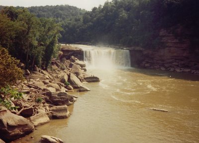 View of the falls after heavy rains