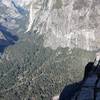 Looking down at the valley floor, parking lot below for reference