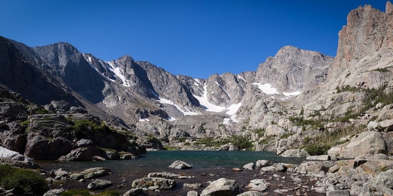 Lake of Glass, just below Sky Pond.