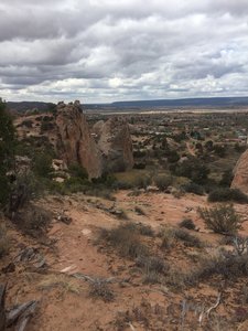 A view from the towering cliffs along the trail