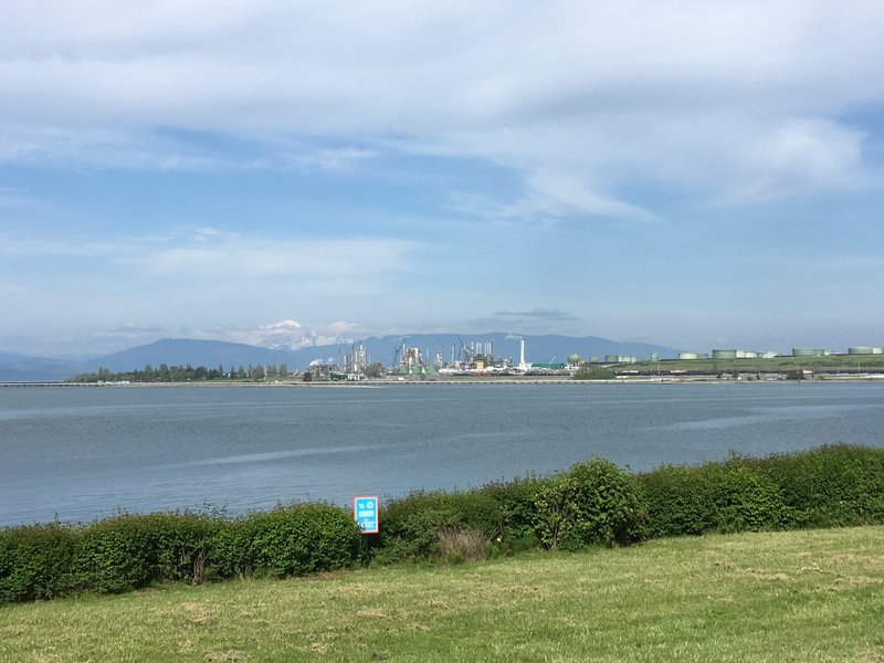 Looking across the water to the Shell refinery that sits on March's Point.