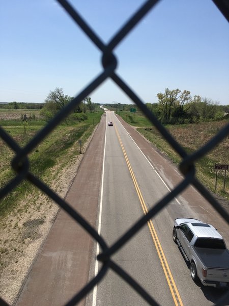 Passing over Highway 75. Picture is facing south.