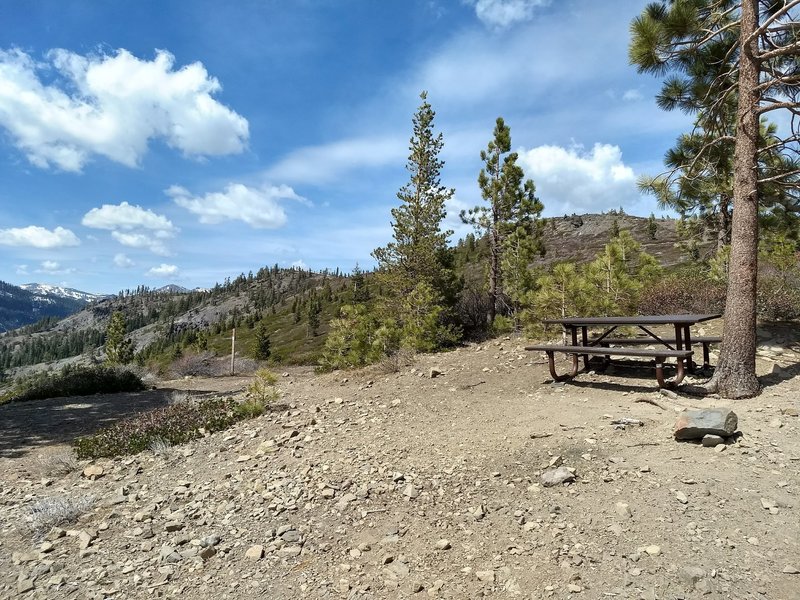 Picnic table at the top, with a panoramic view!