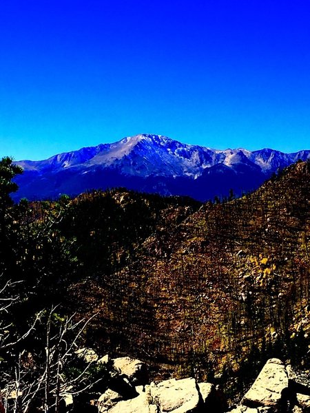 Pikes Peak as seen from the summit.