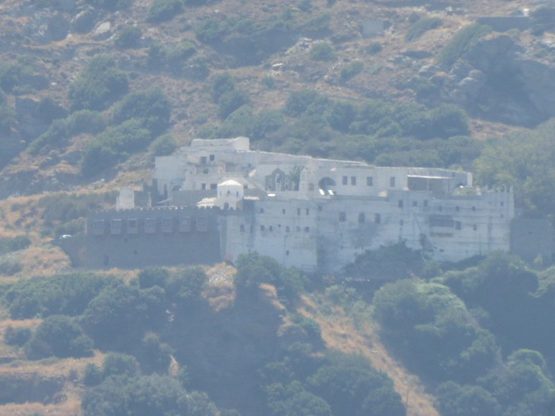 The Panachrados Monstery view from hiking route Andros Route No 1