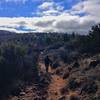 Heading up the dusty trail