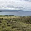 Close to the crest of the trail, looking out towards Kihei and Haleakala National Park (obscured by clouds).