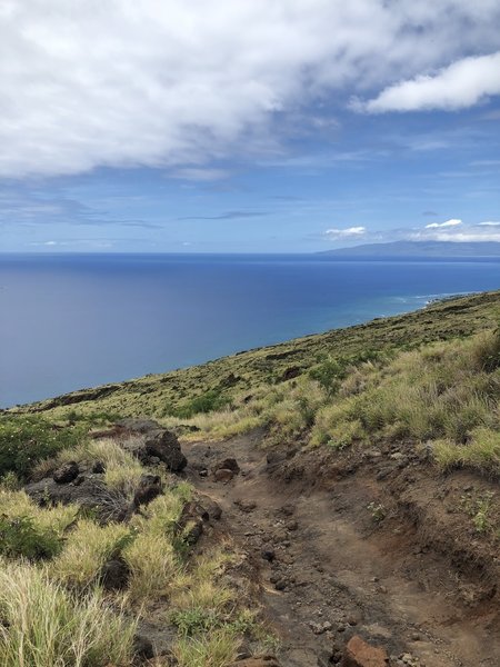 Looking west into the sea...the view of the ocean is better on this side of the slope.