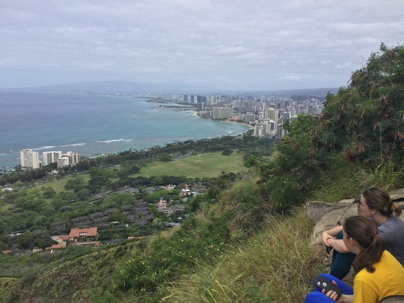 Enjoying the view from Diamond Head