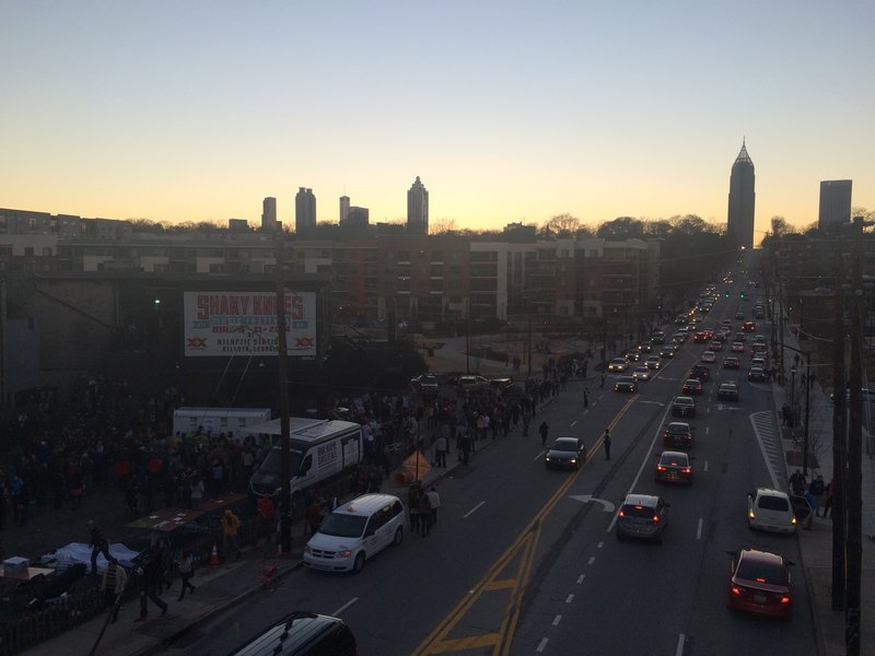 Another view from North Ave Bridge looking west towards the Bank of America building (second from far right).