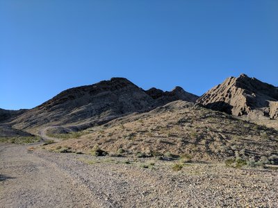 Looking south toward the first incline from the parking lot at Frenchman Mountain trailhead.