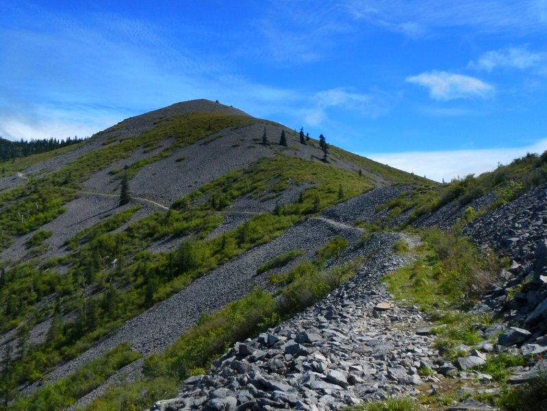 View of the unnamed peak with the Silver Star Indian Pits