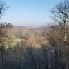 Fort Ancient north overlook looking north toward the I-71 Jeremiah Morrow Bridge in the distance