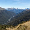 Mount Aspiring National Park from above the bushline on Brewster Track