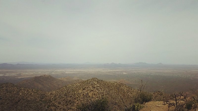 Wasson Peak Circle Trail on a very windy and dusty Tucson morning.