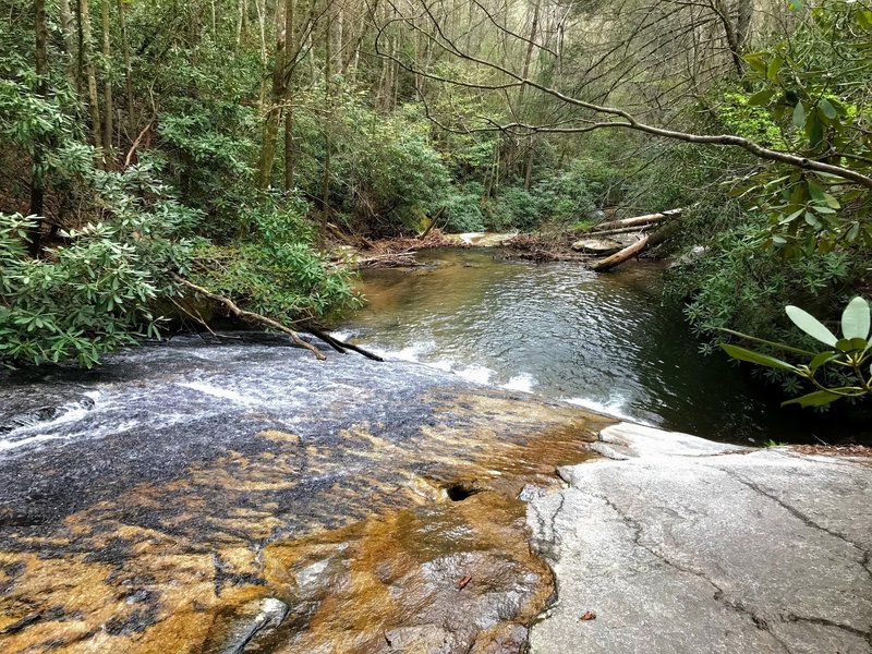 The slick ramp of Middle Falls