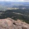 Sentinel Point summit looking west with Horsethief Park below