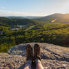 Scenic overlook at the top of Deer Leap right before sunset (Pico Mountain Resort to the left).