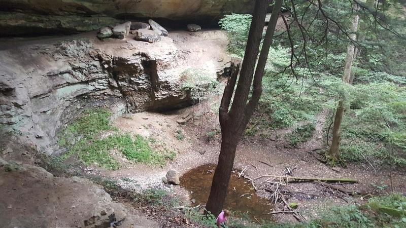 The view from beneath the overhang at the waterfall loop's namesake.