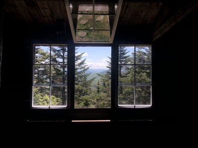 View from inside the Pico Shelter.