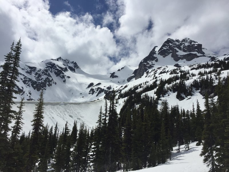 Mount Matier and Mount Joffre from Cerise Creek Winter Route