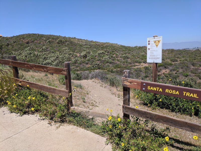 Upper Wildwood Avenue trailhead looking north toward Santa Rosa Valley