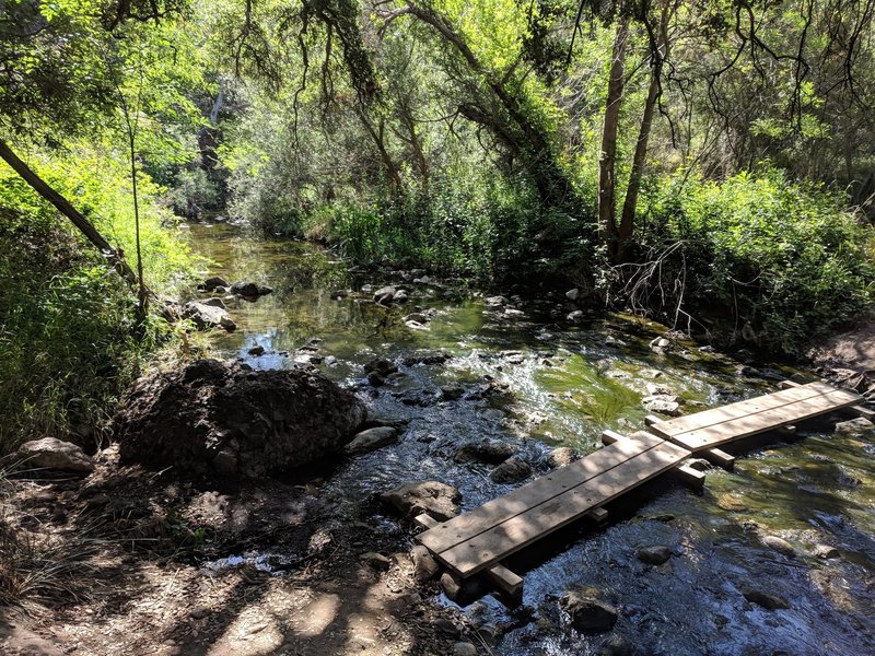 Planks for stream crossing and provided in several places in this part of the canyon.