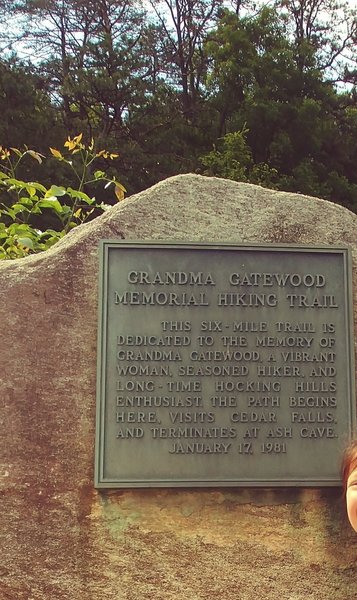 This trail section of the BT is dedicated to Emma Gatewood - first woman to hike the AT at all and first to hike it 3 times total (2 thrus and a section). Her first thru hike was at age 67.