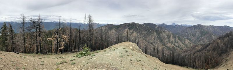 Panoramic view to the west-northwest at the summit of Hex Mountain