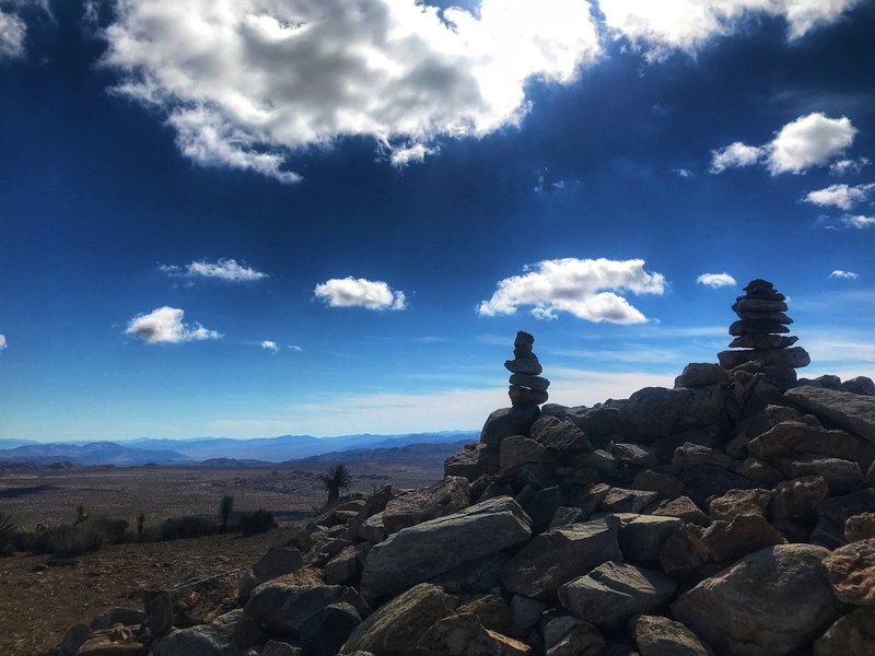 Cairns at the top of Ryan Mountain