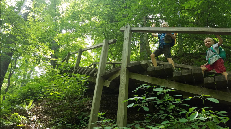 Stairs after ravine uphill