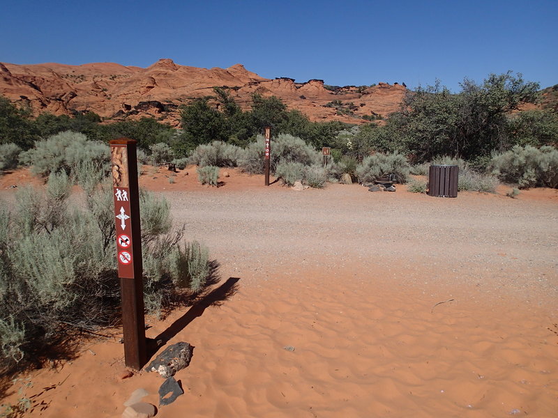 Three Ponds Trail crossing the West Canyon road