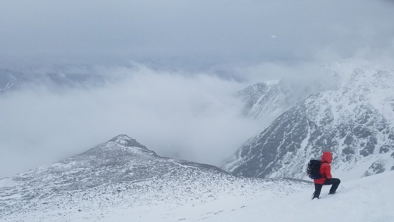 Climbing down from the summit towards Tuckerman Ravine