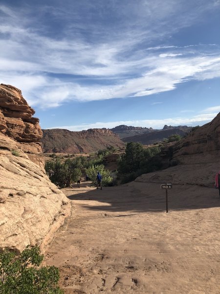 The hike down from the arch