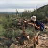 Topping off a cairn on the Pass Mountain Trail.