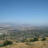 View to the southeast - Van Norman Reservoir in the middle distance; Verdugo Mountains, San Gabriel Mountains, and Burbank in the distance