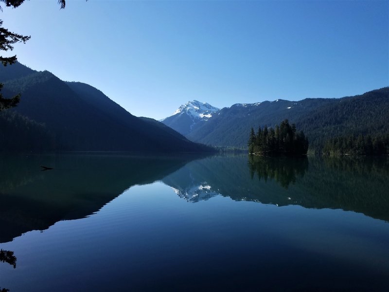 Late morning view of Johnson Peak and Packwood Lake.