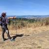 Enjoying a respite (and the view) from the steep climb to the ridgeline