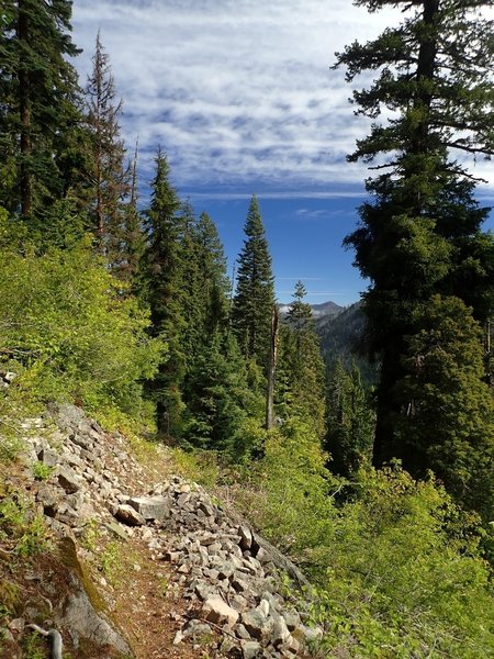 View of Tom Mountain from the lower switchbacks on the Middle Fork Trail.
