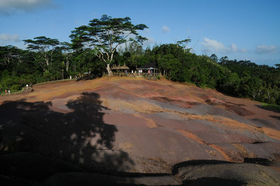 A view from the "far" viewpoint to the cafe/viewpoint shows that the earths are beautiful, but also very small.