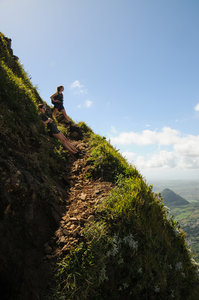 Enjoying the incredible views along the final ascent to Le Pouce