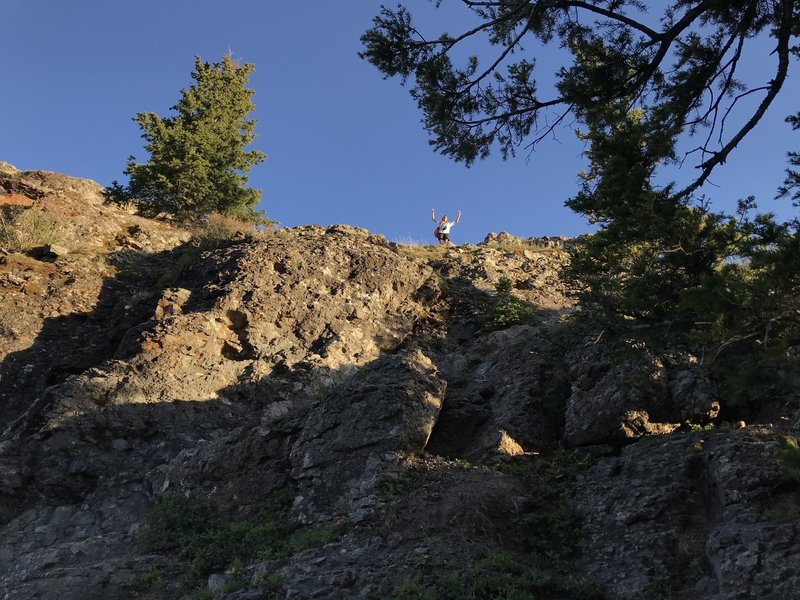 Took Old Twin Peaks Trail to New - This is the final 3 point scramble to the summit. Very doable.