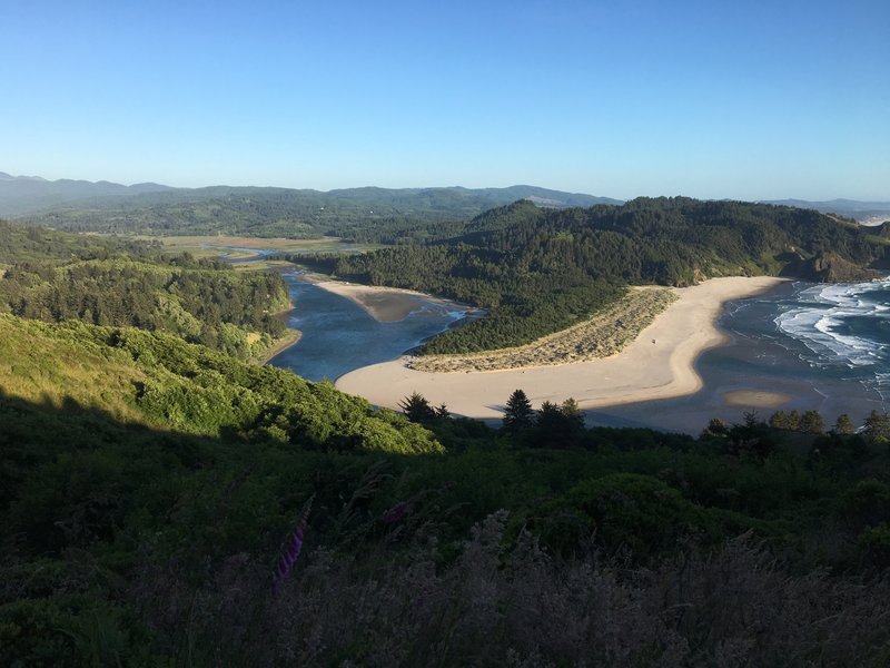 Looking up the Salmon River from the USGS survey marker on the top