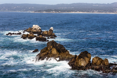 Waves breaking at the rocks near Cannery Point