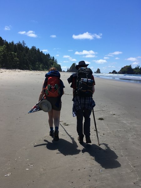 Hikin' on the beach is a wonderful experience.