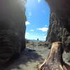 Looking out of a sea cave