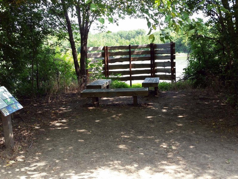 Bird blind on the pond from shared leg of the Pond & River Loops