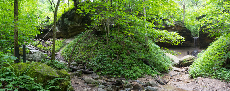 Boulder Canyon on the left and waterfall on the right